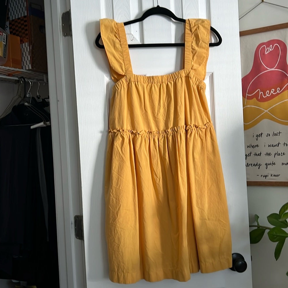 Madewell yellow mini dress